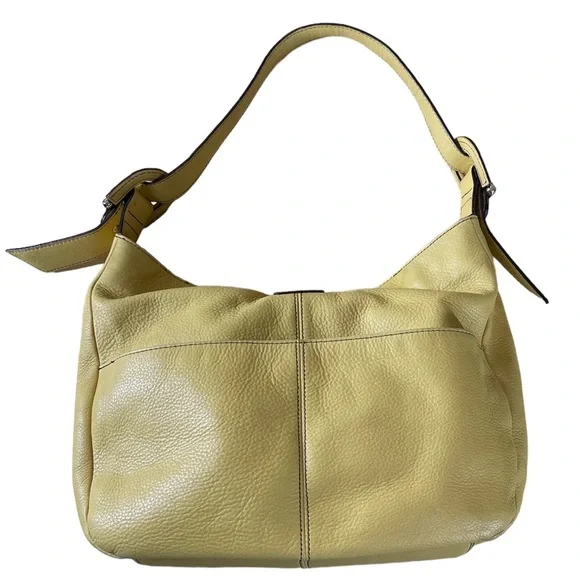 ETIENNE AIGNER Woman’s Leather Yellow Shoulder Bag With Gold Hardware - Picture 3 of 16